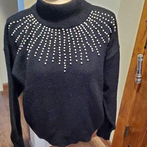 Vintage 80's pearl black sweater